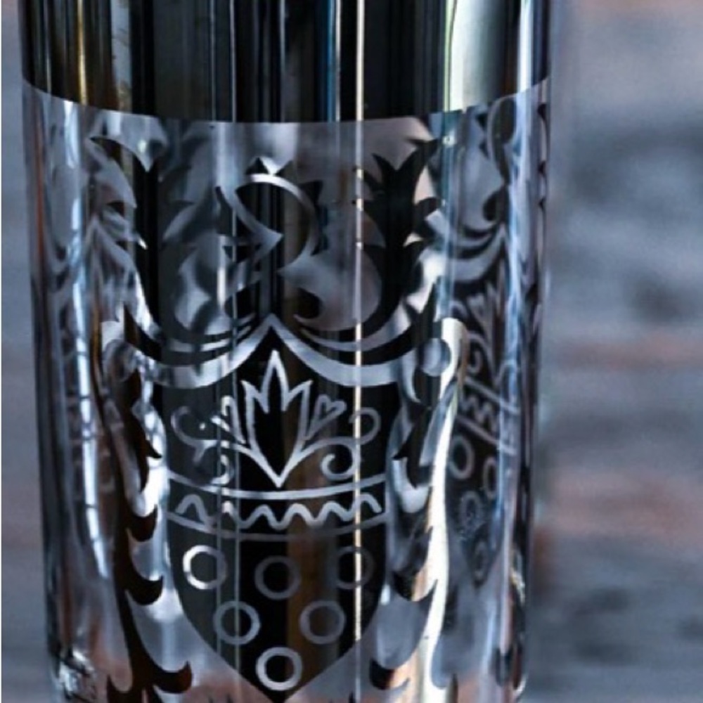 Elegant Kimiko  Silver Trimmed Glass Tumblers mid century bar ware - Picture 2 of 4